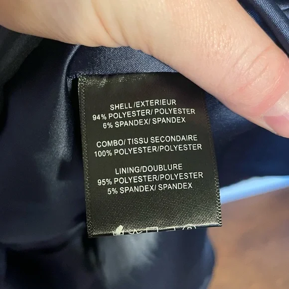 Belle Badgley Mischka Larissa Embroidered Dress Size 6 Navy Floral Hem - Picture 7 of 8